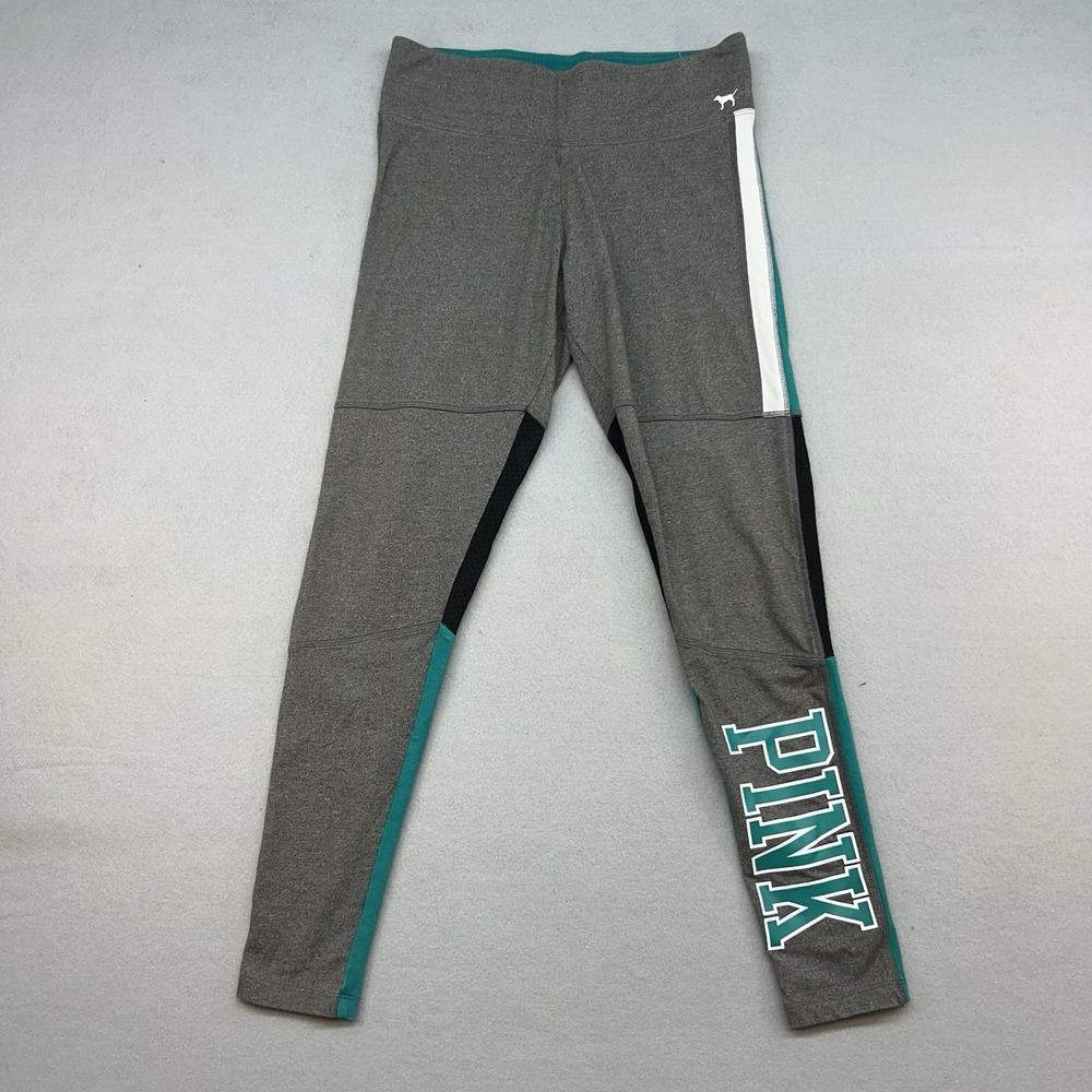Pink Victoria's Secret Yoga Leggings Womens M Heather Gray Teal Stretch